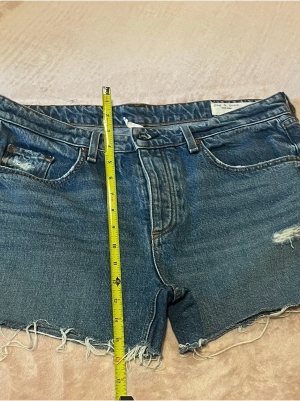 rag & bone Distressed Blue Denim Cutoff Shorts
